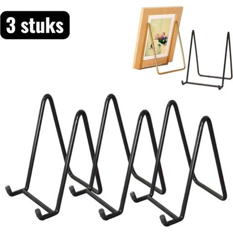 3 piezas, Portafotos, Soporte de cerámica, Soporte multifuncional para fotos y tabletas, Soporte multifuncional, Decoración de estantes, Negro (1/5)