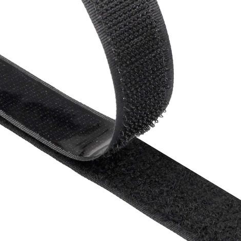 Bande auto-agrippante adhésive double face – Noire – 20 mm × 25 m (1/5)
