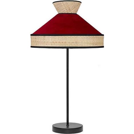 Lampe à Poser Alto Fabrizio 1xe27 Naturel/rouge 61x30x30 Cm (1/2)