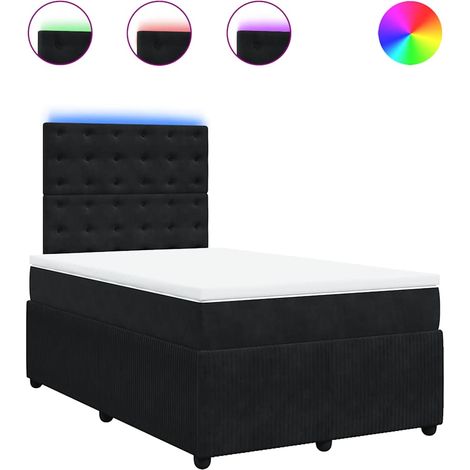 Maison Exclusive - Sommier à lattes de lit avec matelas noir 120x190 cm velours (1/5)
