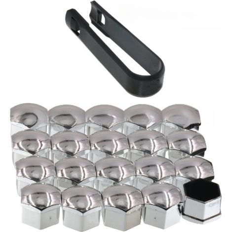 Caps Pour Écrous - 17 mm - En Plastique ABS - Pour Protection Et Esthétique - Lot De 20 - Gris (1/5)