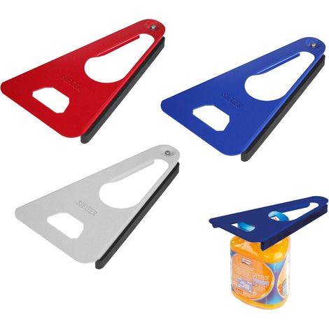 Westmark Apri-tutto Multi-uso con Aletta in Gomma, Apribottiglie e Apriscatole, Lunghezza: 17 cm, Acciaio/Gomma, Sieger-Twist, Colori Assortiti: Argento/Rosso/Blu, 10492270 (1/5)