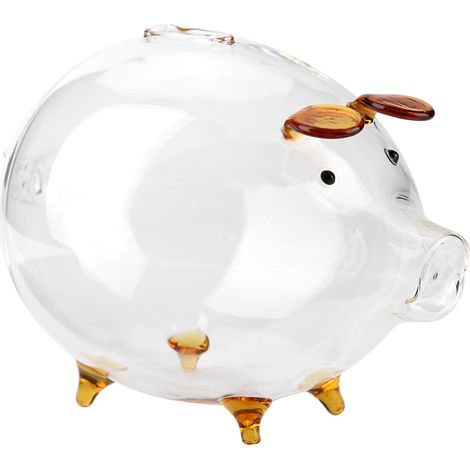 Tirelire en Verre Transparent pour Enfants - Cagnotte Épargne Pièces Cochon Cadeau (1/5)
