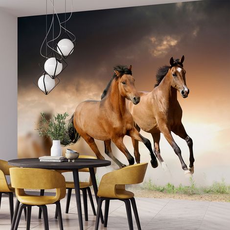 Papier peint panoramique - Chevaux - 130 cm x 93 cm (1/4)