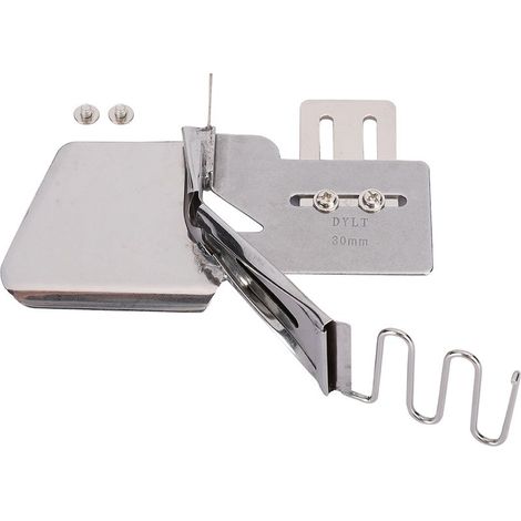 Dossier de bordure double enroulement référence à bec courbé pour machine à coudre plate, entrée 30 mm, sans remplacement de plaque à aiguille et griffe d’entraînement, accessoire couture industriel (1/5)