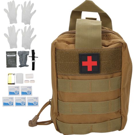 Kit de secours d'urgence pour plaies et hémorragies, traitement rapide des blessures, ensemble de garrots et outils de premiers soins. (1/5)