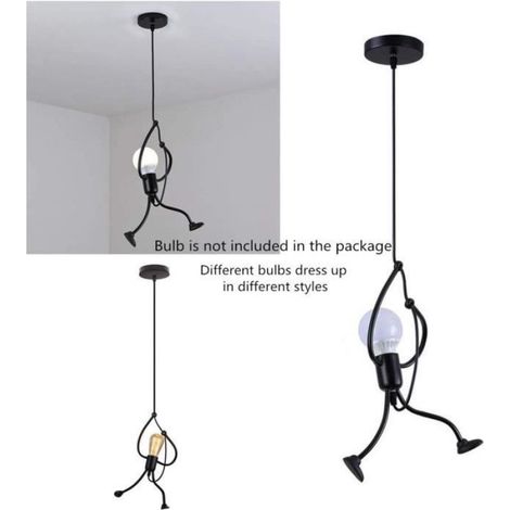 Lustre Suspension - E27 - Pour Salon Chambre Bureau - Hauteur Réglable 0 À 100 Cm - Fer Noir Résine - 1 Pièce (1/4)