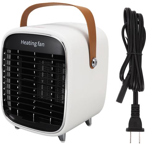 Radiateur électrique portable mini léger - Protection surchauffe - Blanc - Prise US 110V - Chauffage d'appoint moderne (1/5)