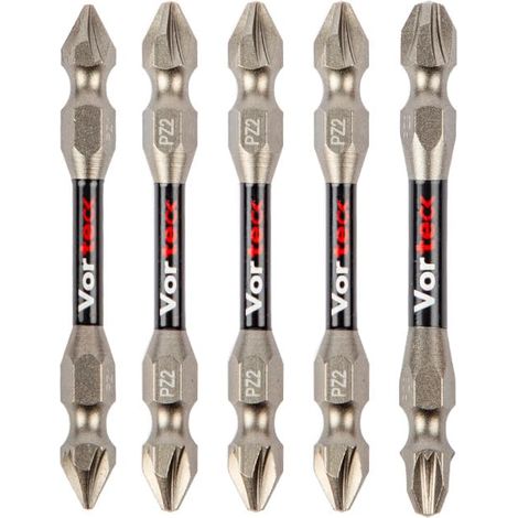 Embouts de Vissage à Impact Double Embout PZ Mix, 65 mm, Set Mixte pour Visseuse à Chocs, 1/4 pouce Hex Quick Lock, Pointe Magnétique, Zone de Torsion, Lot de 5 T4481 DEPZML06D5 (1/5)