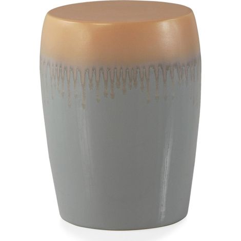 Tabouret en céramique gris design moderne multicolore - Gris dégradé beige élégant (1/3)