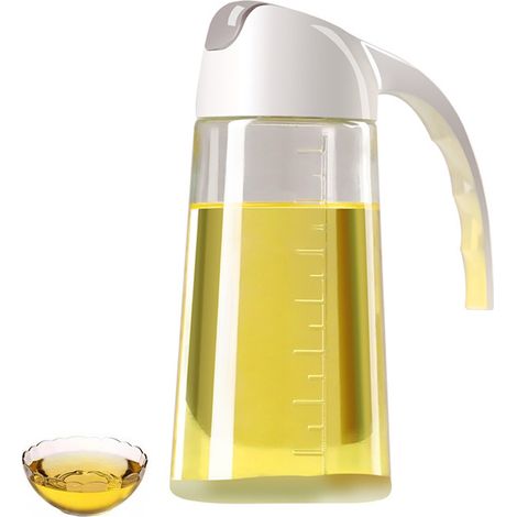 Dispensador De Aceite Automático - Botella De Vidrio 620 Ml - Tapón Giratorio Automático - Boquilla Antigoteo - Mango Antideslizante - 1 Unidad (1/5)