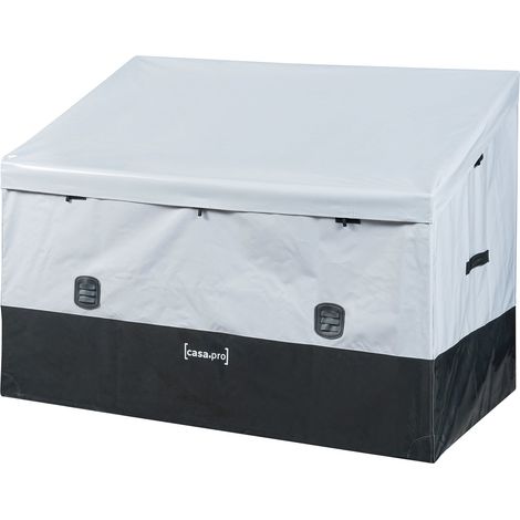 Boîte de rangement d'extérieur 850 litres 147 x 86 cm gris noir (1/5)