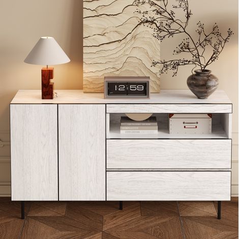 Conjunto de 2 sillas comedor chenilla beige dorado OKMYHOME (1/5)