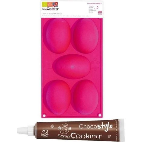 Moule 5 oeufs de Pâques + 1 Stylo chocolat
