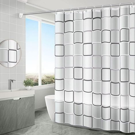 Duschvorhang fürs Badezimmer wasserdichter 3D Hakenvorhang
