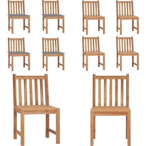 Chaises de jardin lot de 4 avec coussins Bois de teck massif - Chaise De Jardin - Mobilier De Jardin - Chaise En Bois - Chaises En Bois - Teck - Home & Living (1/5)