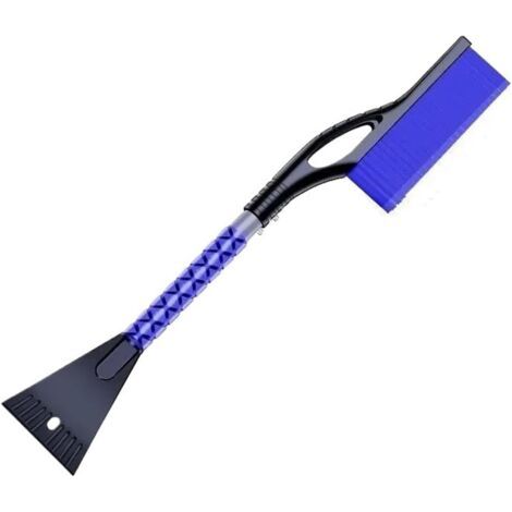 Grattoir à neige et glace, brosse, pelle, pour enlever la neige et la glace du pare-brise de voiture ou de véhicule. Nettoyage et grattage du pare-brise bleu