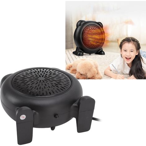 Chauffage électrique portable, mini radiateur d'air de bureau, ventilateur thermique pour usage intérieur, noir (1/5)
