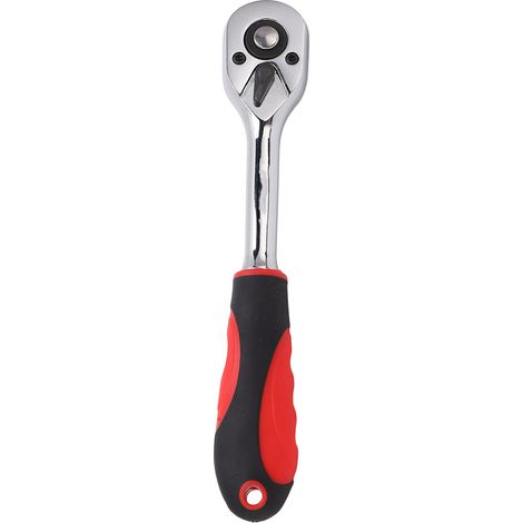 Clé à douille à cliquet avec poignée de 72 dents, clé à dégagement rapide automatique, tige droite 1/4 po S (à utiliser avec un embout de 6,35 mm)