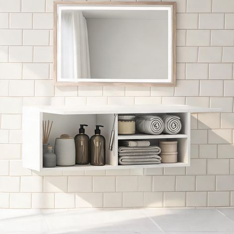 Meuble de salle de bain bianco en MDF 80 x 25 x 30 cm (1/5)