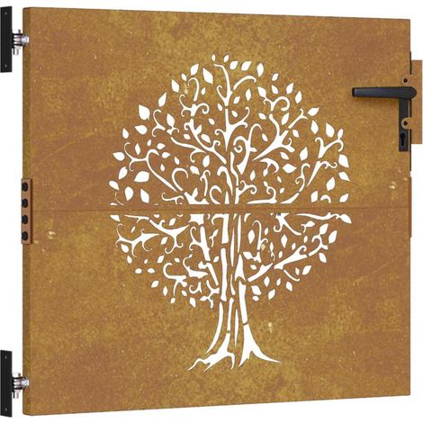 Maison Exclusive - Gartentor 85x75 cm Cortenstahl Baum-Design