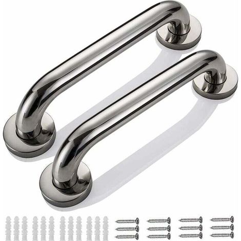 2pcs 30cm Barre dappui de Salle de Bain Barres de Sécurité Murale pour Douche Poignée de Baignoire Porte-serviettes en Acier Inoxydable pour Enfants Femme Enceinte Handicapés Personnes Agées (1/5)