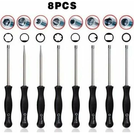 Kit de clé de réglage carburateur 8 outils Pour débroussailleuse et tronçonneuse Ajustement vitesse moteur et mélange air-carburant (1/5)