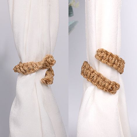JSSEVN Bohème-Raffhalter, elegante Raffhalter im rustikalen Stil, geflochten – handgefertigte dekorative Raffhalter für Zuhause (1/5)