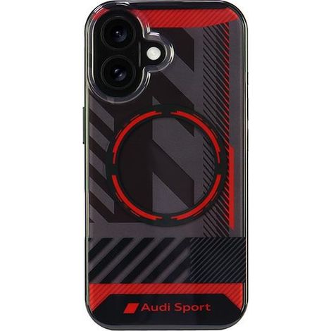 Funda rígida Audi IML Sport MagSafe para iPhone 16 de 6,1 pulgadas, color negro/negro (AUS-IMLMIP16-RSQ/D2-BK) (1/5)