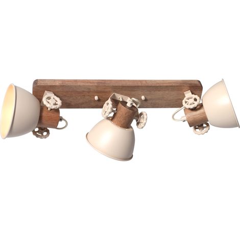 Mexlite - spot - Gearwood - crème - holz metall - aufbauleuchte -