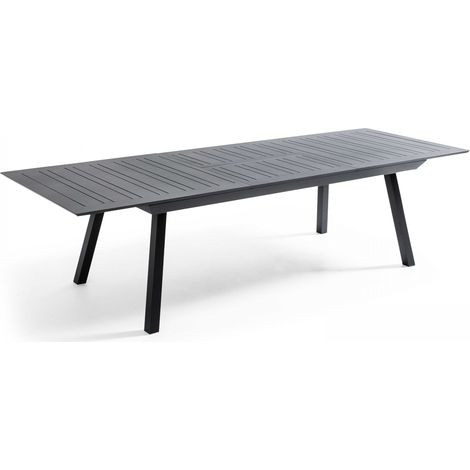 Table de jardin extensible en aluminium gris