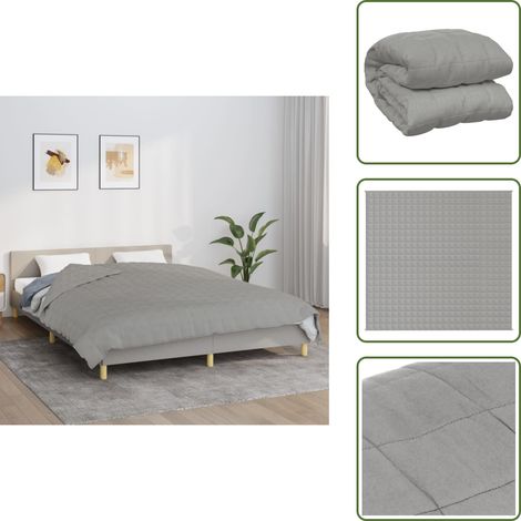Couverture lestée Gris 220x230 cm 15 kg Tissu - Couverture Lestée - Couverture Poids - Literie - Sommeil Profond - Relaxation (1/5)