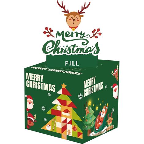 Salvadanaio natalizio per regali in contanti, scatola regalo a sorpresa di Natale, divertente scatola regalo con scomparto estraibile per i soldi, cassetto portamonete natalizio con carta di uscita (S (1/5)