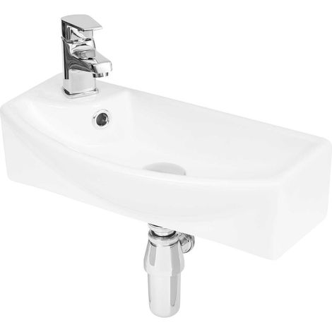Hudson Reed Juno Compact 450mm Right Hand Curved Ceramic Basin - NBV161 (1/2)