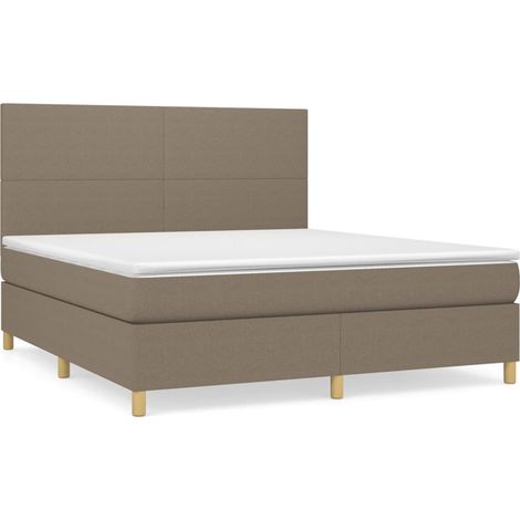 Maison Exclusive - Giroletto a Molle con Materasso Tortora 180x200 cm in Tessuto (1/5)
