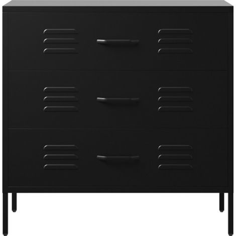Caleb Chest - Steel - L40 x W80 x H79.5 cm - Black - Flat Packed