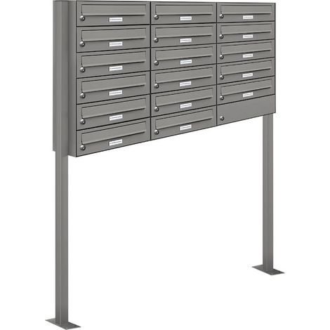 17er Premium Standbriefkasten RAL 9007 freistehend Postkasten Ständer 3x6 (1/5)