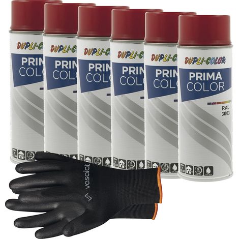 vasalat Dupli-Color Lackspray rubinrot glänzend RAL 3003 - Sprühlack für Metall, Kunststoff und Holz - wetterfeste Sprühfarbe für den Innen- und Außenbereich UV -beständig, 6 Stück (1/5)