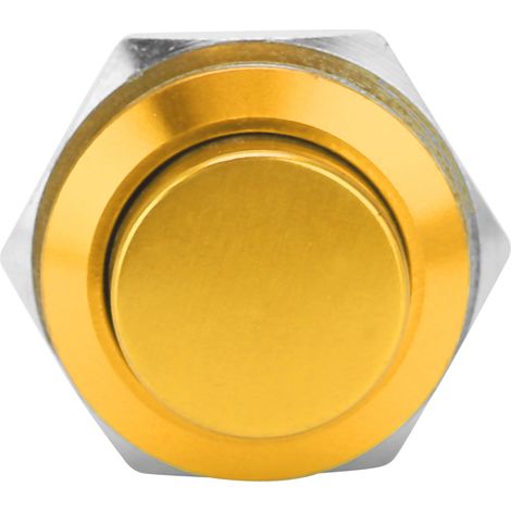 Interrupteur à bouton-poussoir en métal étanche en acier inoxydable à réarmement automatique normalement ouvert 16 mm 220 V (jaune)