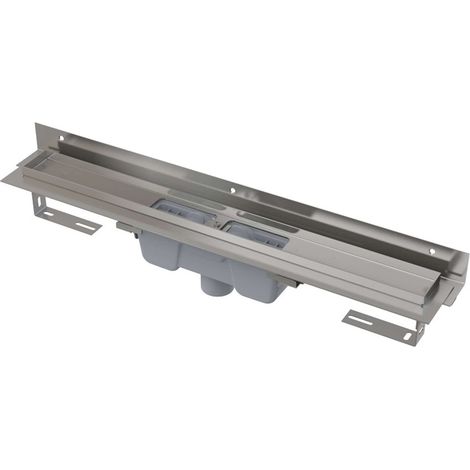 Alca Canaletas de desagüe - Canaleta de ducha Flexible 65 cm, con fijación ajustable a la pared, desagüe vertical,acero inoxidable APZ1004-650 (1/3)
