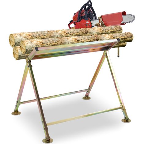 SWANEW Cavalletto per tronchi - Acciaio zincato - per motosega pieghevole L 72 x H 81 cm (1/5)