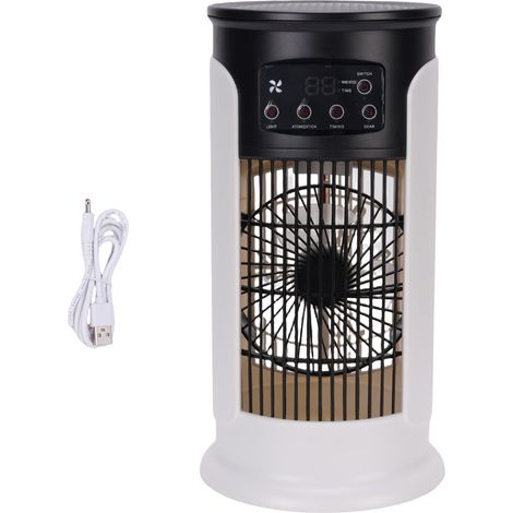 Tragbarer Klimaventilator mit 300-ml-Wassertank, USB-Anschluss, leiser 3-in-1-Verdunstungsluftkühler mit Timer für Schreibtisch und Zuhause