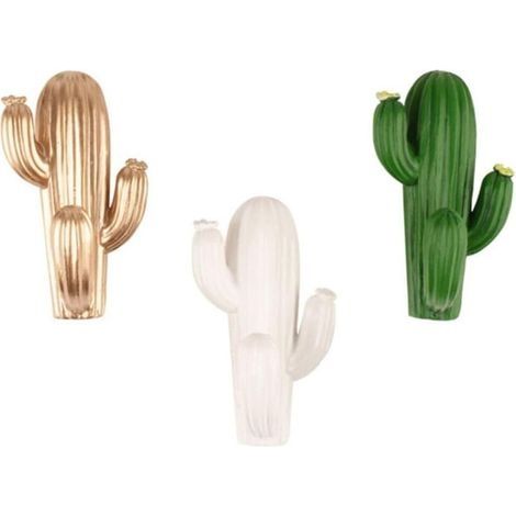 3 Pièces crochet auto-adhésif adhésifs muraux décoratifs support mural crochet de rangement d'épicerie crochet porte-manteau cactus patère crochet mural brancher,548cm (1/5)