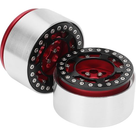 1,9-Zoll-CNC-gefräste Beadlock-Felgen aus Aluminiumlegierung, universelle RC-Felgen für Crawler, rot (1/5)