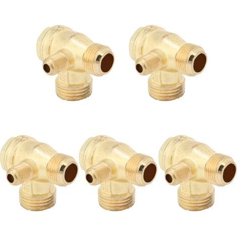 Rückschlagventil für Luftkompressoren, Einwegventil, 1/2 x 3/8 x 10, abgeschrägt, Zubehör für kleine Pumpen, Zinklegierung, 5 Stück (1/5)