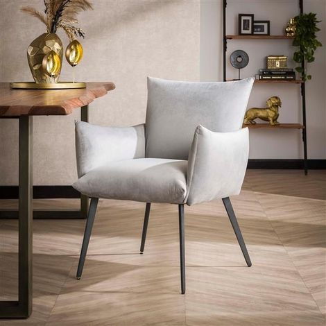 Industrial Velvet Armchair Cudle Silver (1/4)