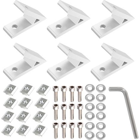 6pcs Degrés Support d'Angle en Aluminium pour Profilés 3030 Degrés Accessoires D'angle De Profilé En Aluminium Connecteur de Réparation 45 Degrés (1/5)