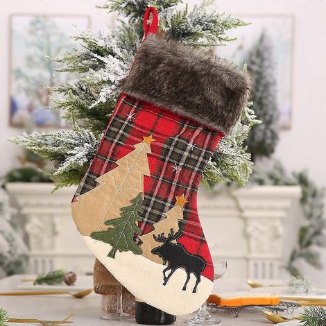 Große Weihnachtsstrümpfe für Weihnachtsbaum, Kinderzimmer, Kamin, zum Aufhängen, Socken, 43 cm (1/5)