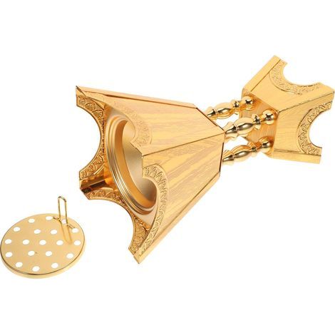 Brûleur de Parfum Arabe en Métal Doré, Brûle-Parfum Oriental Petit Format pour Maison et Jardin, Diffuseur Parfum Ambiance Orientale, Accessoire Décoration Intérieur (1/5)