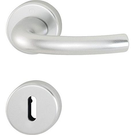 HOPPE 2951766 Maniglia Tokyo con Rosette BB (Buntbart), Argento anodizzato (1/2)
